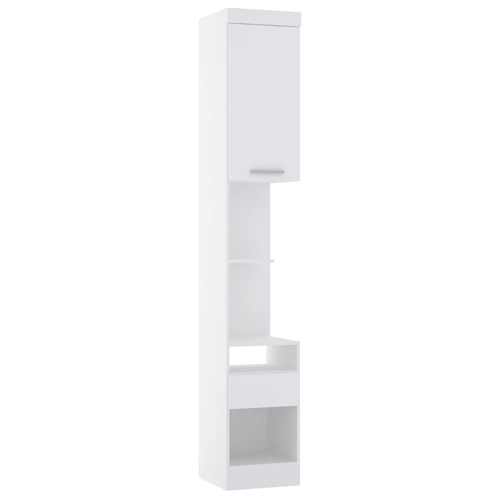 Mesa Cabeceira Modulado 38cm 1 Porta 1 Gaveta Taiga Branco L01 - Mpozenato