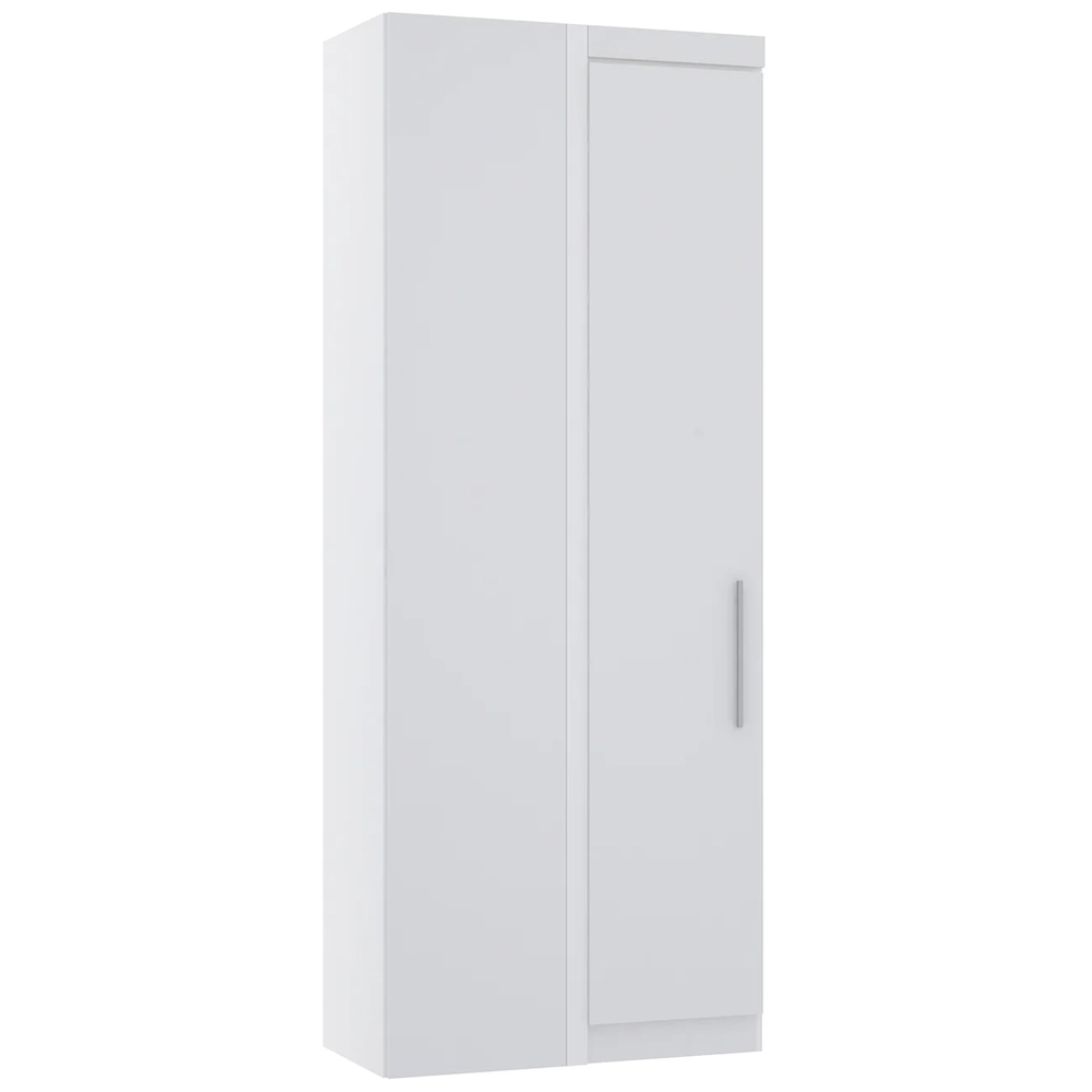 Guarda Roupa Canto Reto 90cm com 1 Porta Taiga Branco L01 - Mpozenato