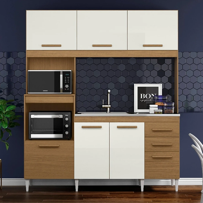 Armário de Cozinha Compacta Com Pia Melian Atacama/Off A15 - Mpozenato 