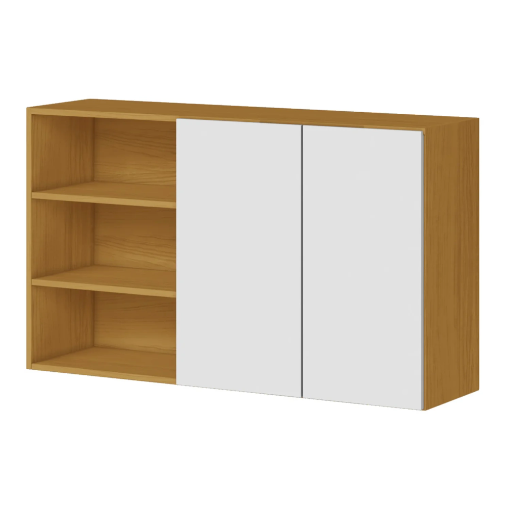 Armário de Cozinha Aéreo 120cm Noriel Cinamomo/Branco A15 - Mpozenato 