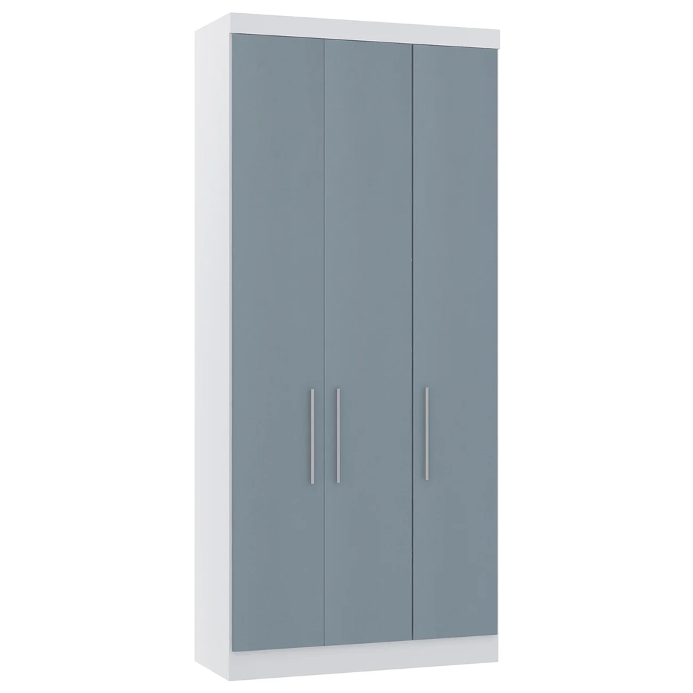 Guarda Roupa Modulado 102cm com 3 Portas Taiga Branco/Grey L01 - Mpozenato