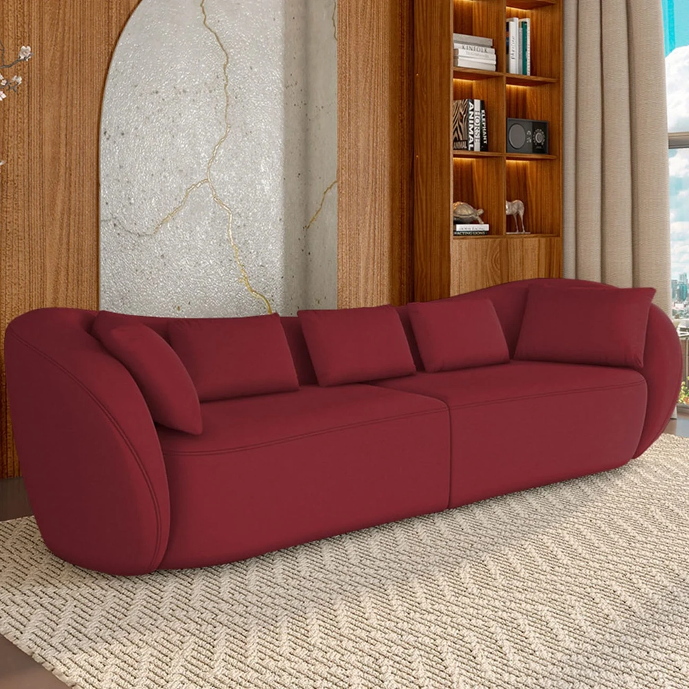Sofá 2 Lugares 212cm Orgânico Pé Madeira Yume Veludo Bordo Z55 - Mpozenato