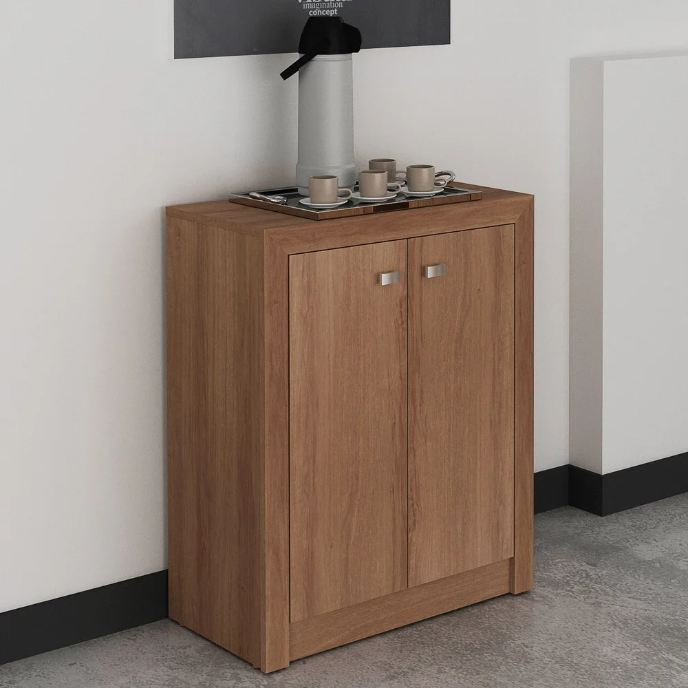 Balcão Para Escritório 2 Portas ME4103 Amêndoa - Tecno Mobili