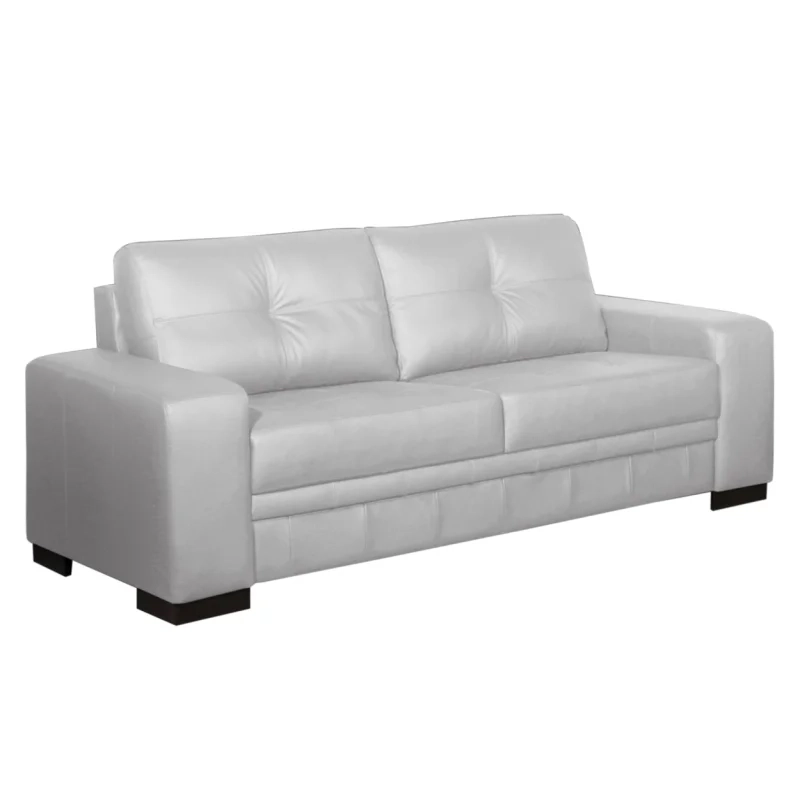 Sofá 03 Lugares 2,10 m Couro Milano Branco - Scala Decor