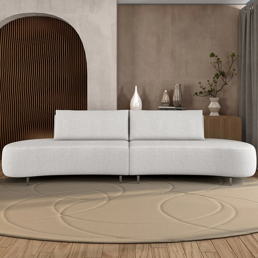 Sofá 2 Lugares 160cm Orgânico Pé Ferro Nagai Linho Gelo Z55 - Mpozenato