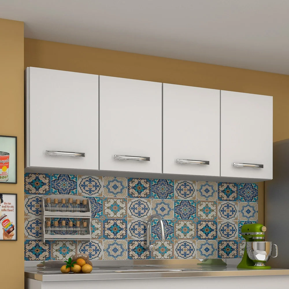 Armário Aéreo Panamá 04 Portas 160cm Branco - Lumil Móveis