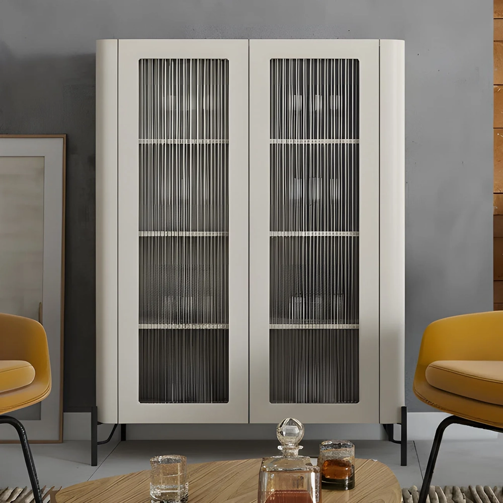 Armário de Cozinha Cristaleira 99cm Blen Luna/Preto I06 - Mpozenato