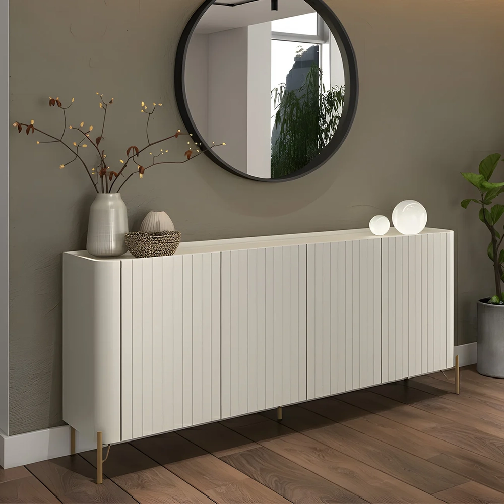 Buffet Aparador 180cm 4 Portas Brise Blen Luna/Dourado I06 - Mpozenato