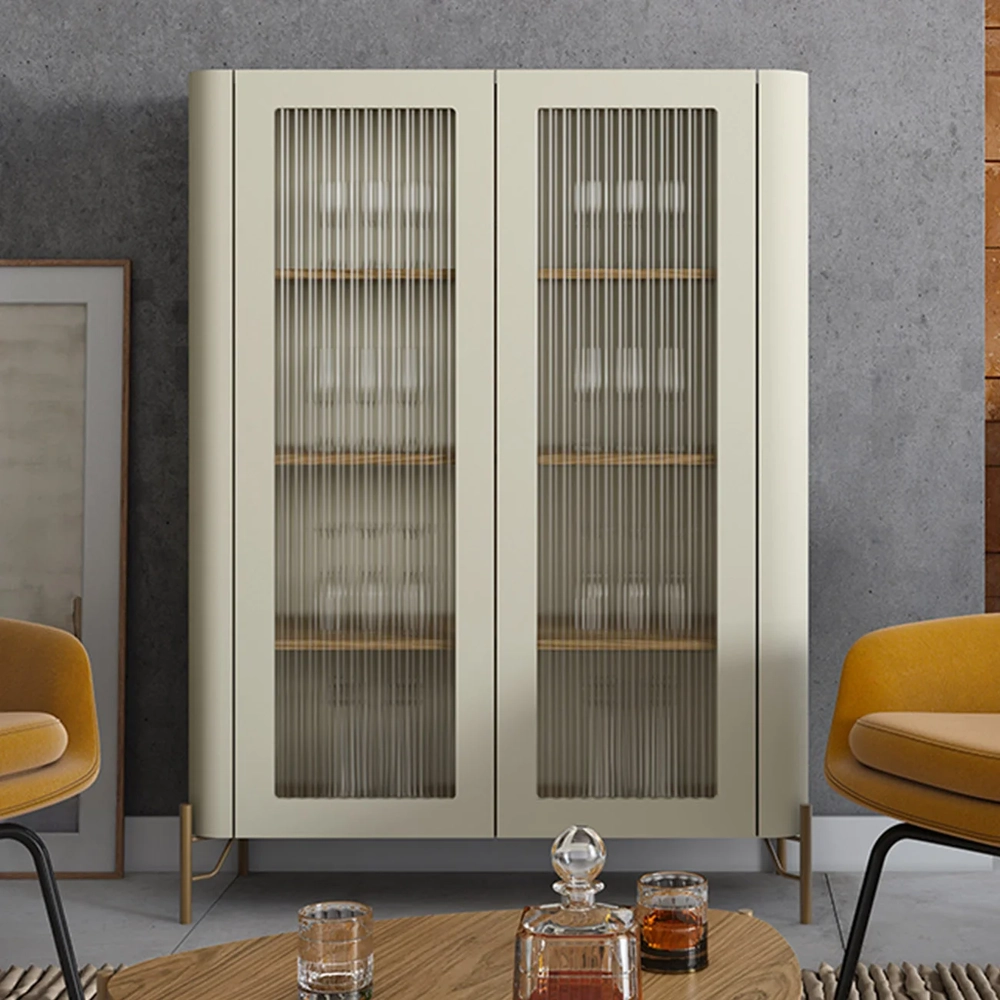 Armário de Cozinha Cristaleira 99cm Blen Louro/Luna/Dourado I06 - Mpozenato