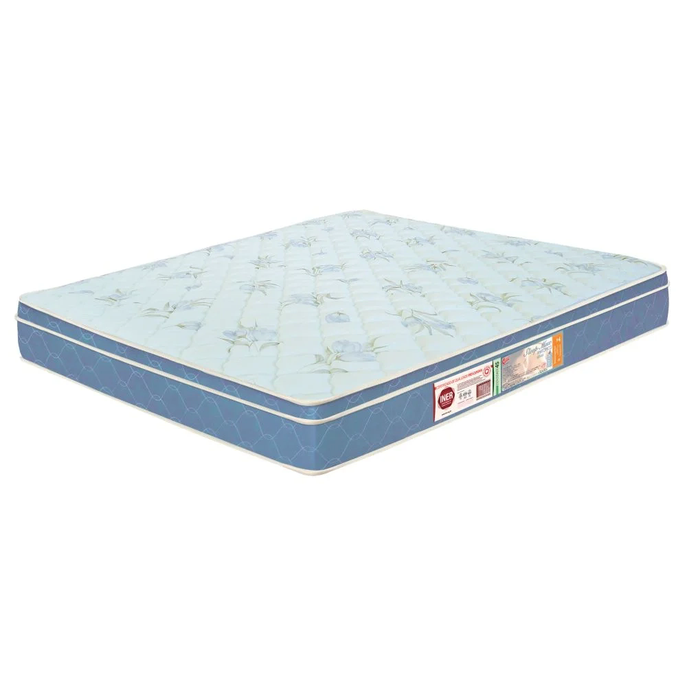 Colchão Casal Sleep Max Espuma D45 138x188x25cm Branco/Azul - Castor