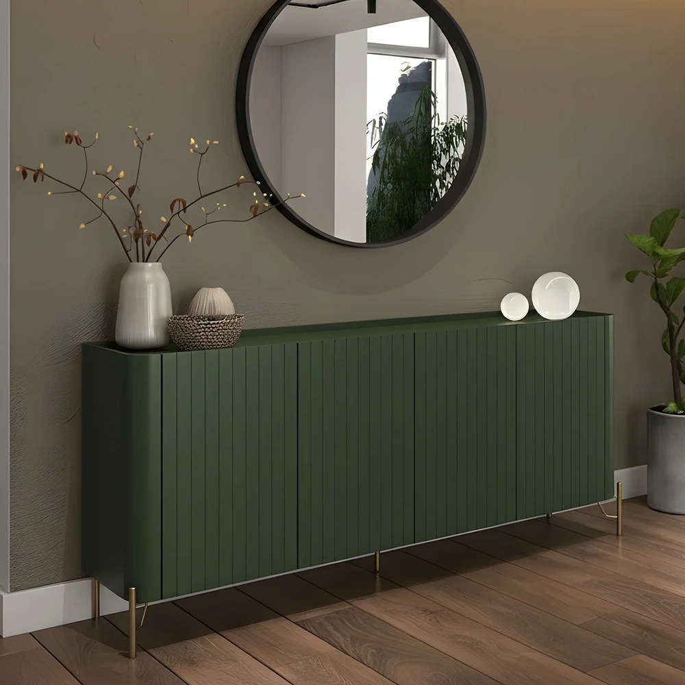 Buffet Aparador 180cm 4 Portas Brise Blen Musgo/Dourado I06 - Mpozenato