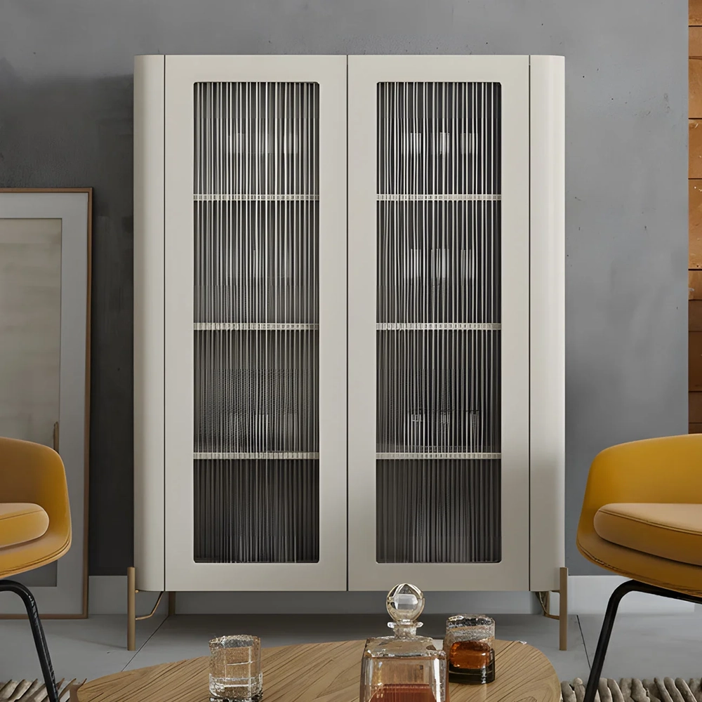 Armário de Cozinha Cristaleira 99cm Blen Luna/Dourado I06 - Mpozenato