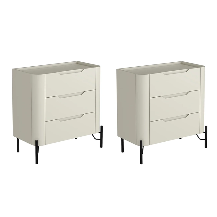 Mesa Cabeceira Para Quarto 68cm Kit 2 Blen Luna/Preto I06 - Mpozenato