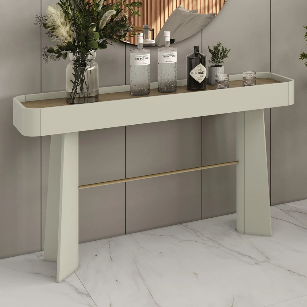 Aparador Sala de Estar Buffet 136cm Blen Louro/Luna/Dourado I06 - Mpozenato