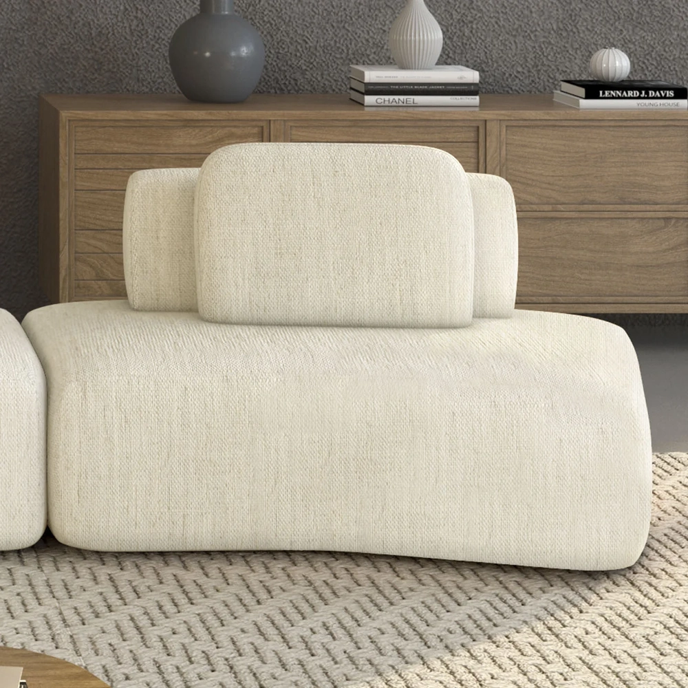 Sofá Modular 174cm Living Sala de Estar Moby Linho Cru Z08 - Mpozenato