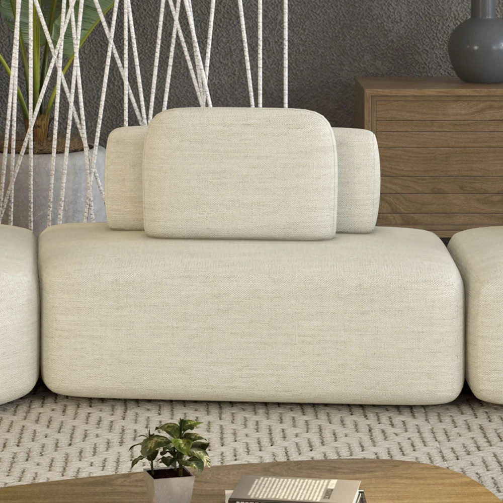 Sofá Modular 140cm Living Sala de Estar Moby Linho Cru Z08 - Mpozenato