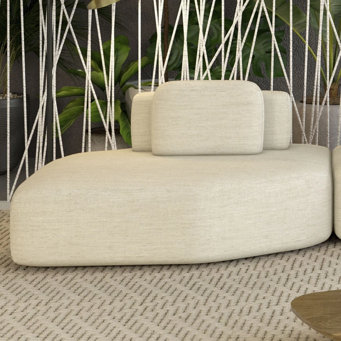 Sofá Chaise Modular 135cm Sala de Estar Moby Linho Cru Z08 - Mpozenato