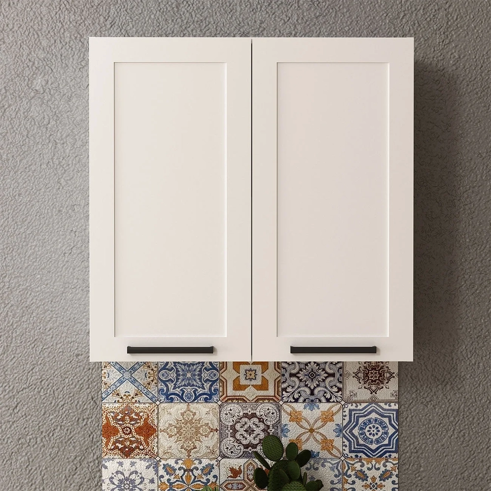 Armário Cozinha Aéreo 80cm Com 2 Portas Zaya Branco T01     - Mpozenato