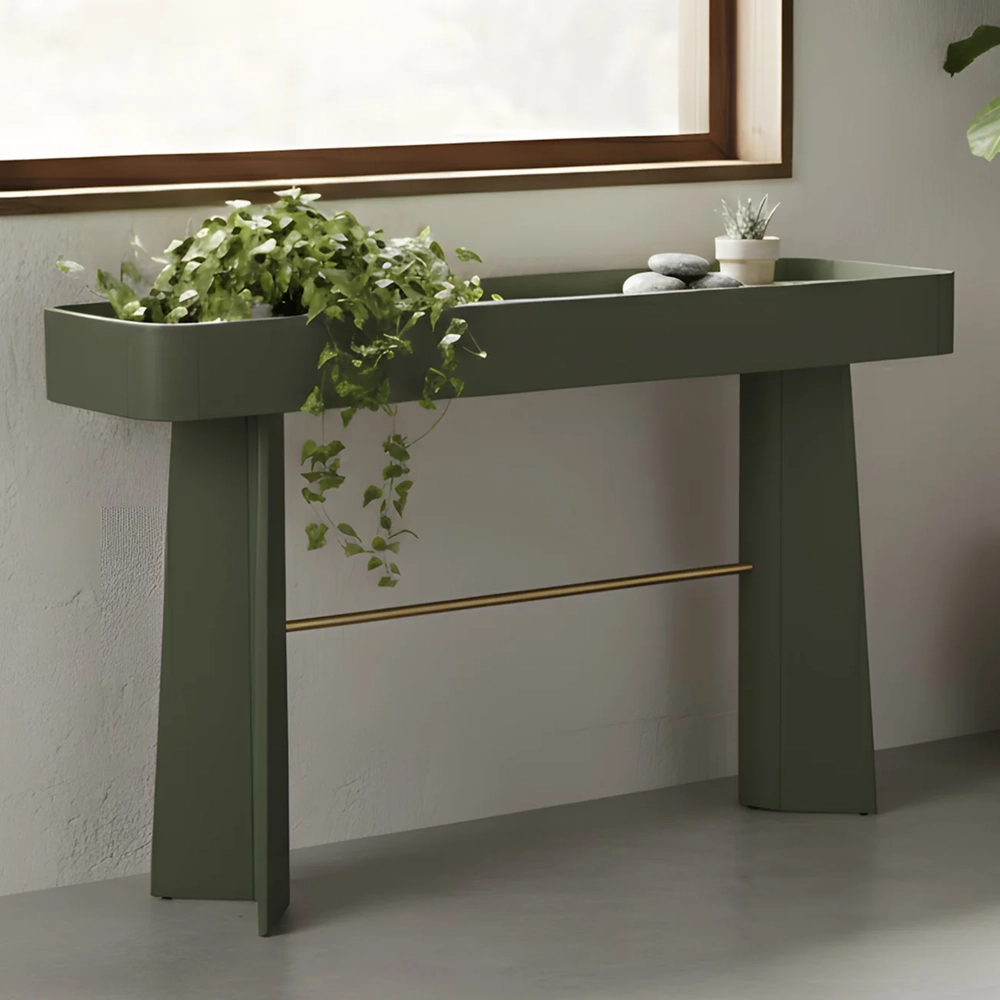 Aparador Sala de Estar Buffet 136cm Blen Musgo/Dourado I06 - Mpozenato