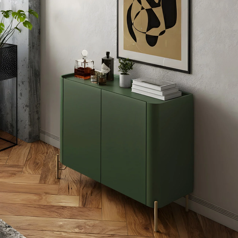 Buffet Aparador 99cm 2 Portas Lisas Blen Musgo/Dourado I06 - Mpozenato