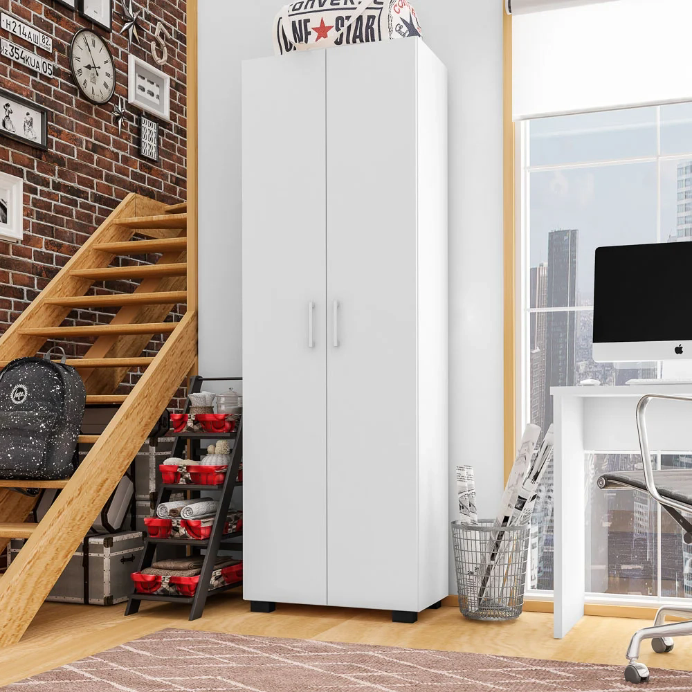 Estante Livreiro 2 Portas Office Branco  Móveis Leão