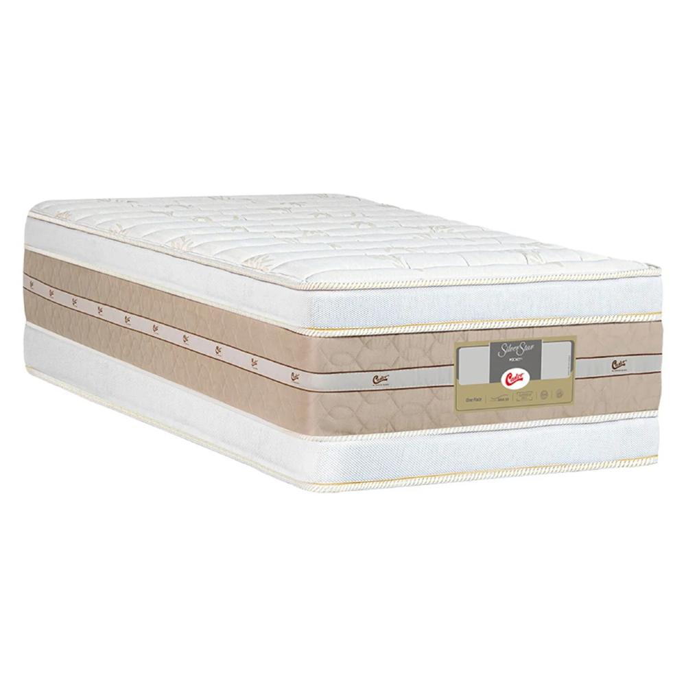 Colchão Solteiro Double Face Molas Pocket Silver Star 88x188x34cm - Castor