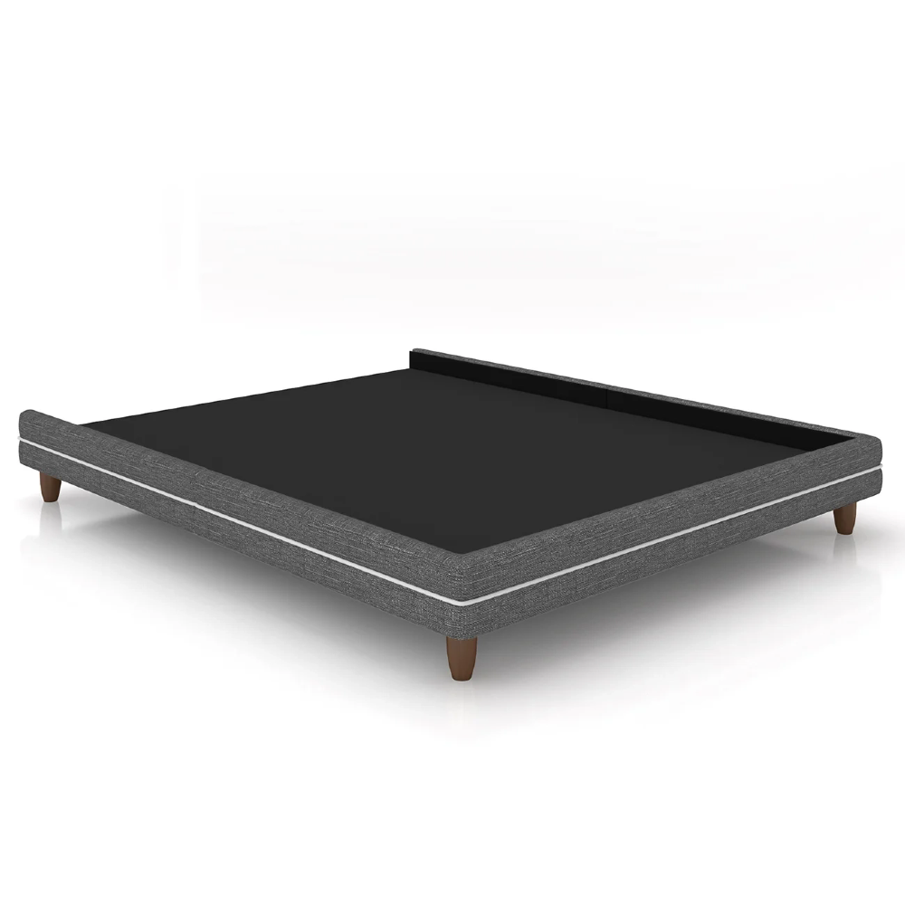 Cama King Base Box 195cm Many Z37 Linho Cinza - Mpozenato