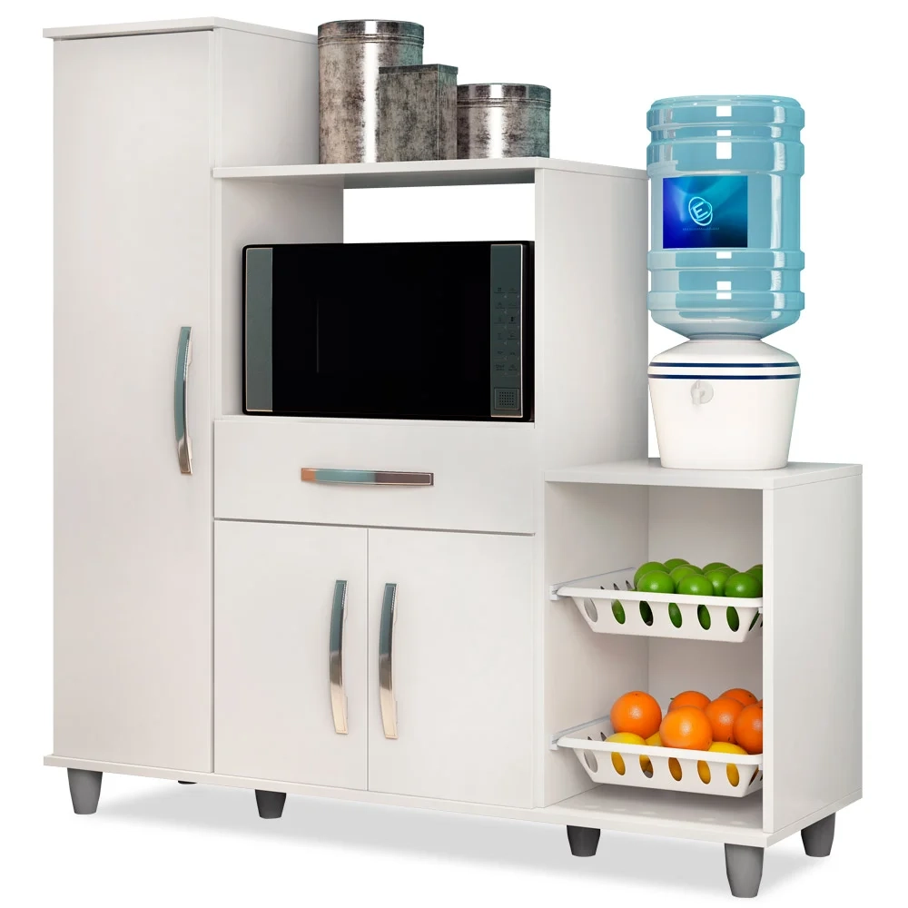 Armário de Cozinha Com Fruteira e Nicho Ibiza Branco - Lumil Móveis