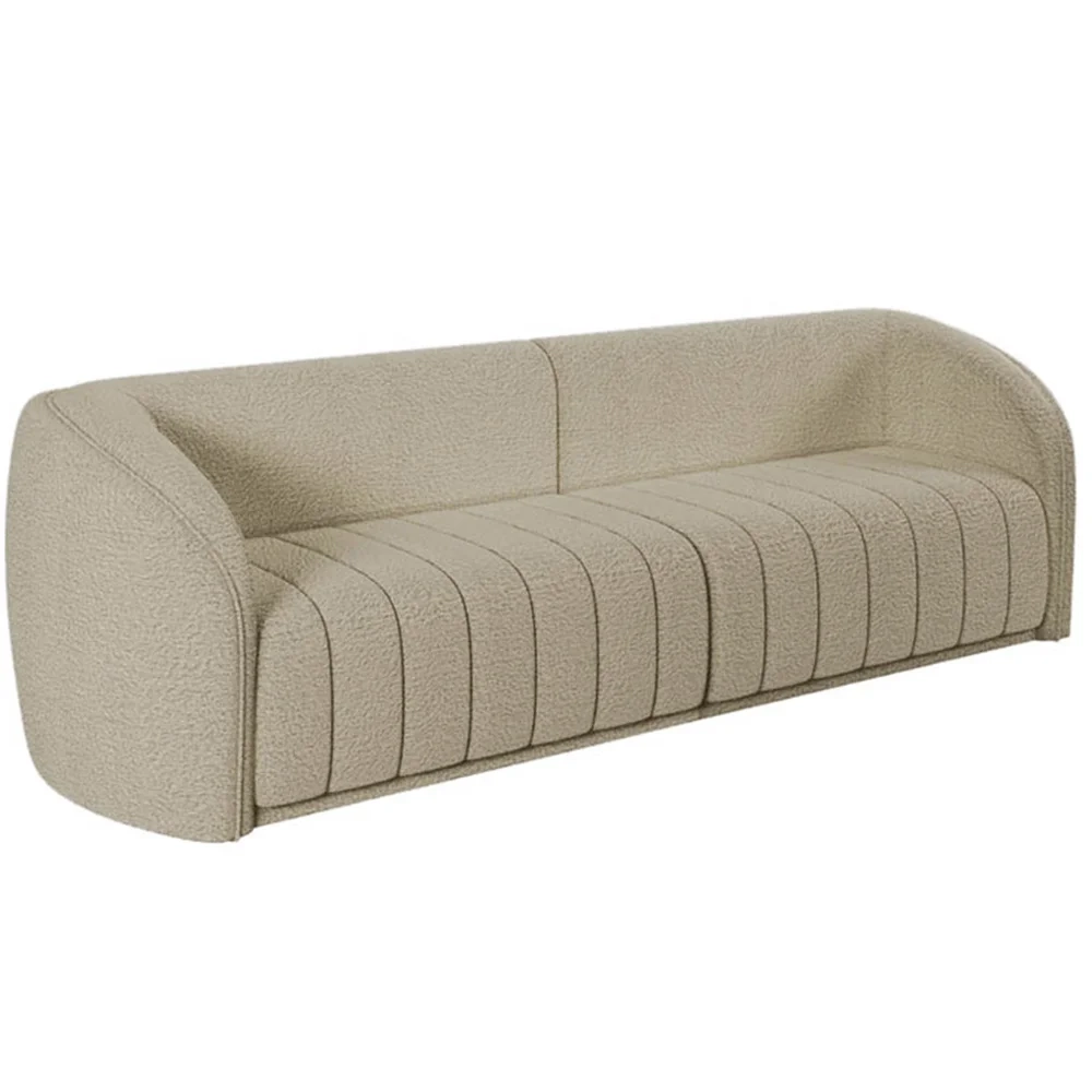 Sofá Living Decorativo 3 Lugares 252cm Meris Z32 Boucle Bege - Mpozenato