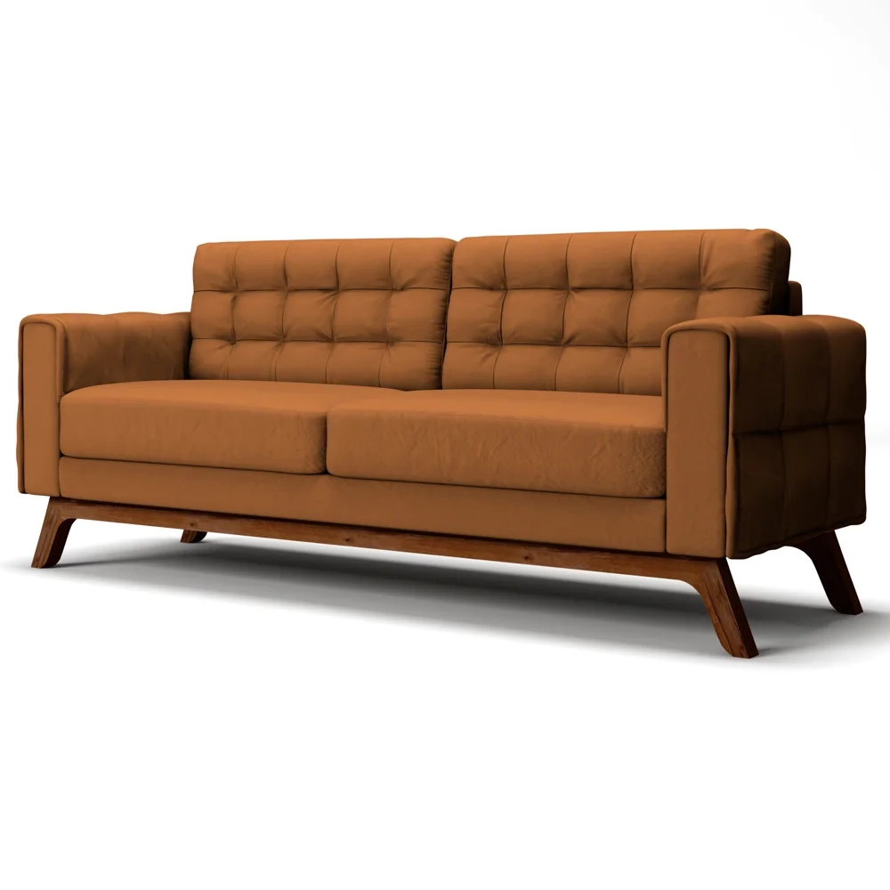 Sofá 150 cm 2 Lugares Sandero C-262 Veludo Telha - Domi