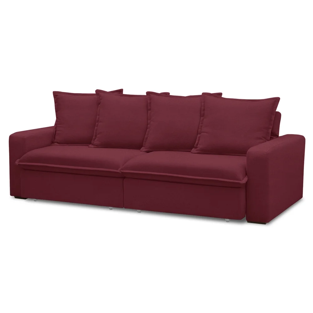 Sofá Retrátil Reclinável 3 Lugares 195cm Roma F05 Veludo Bordô - Mpozenato