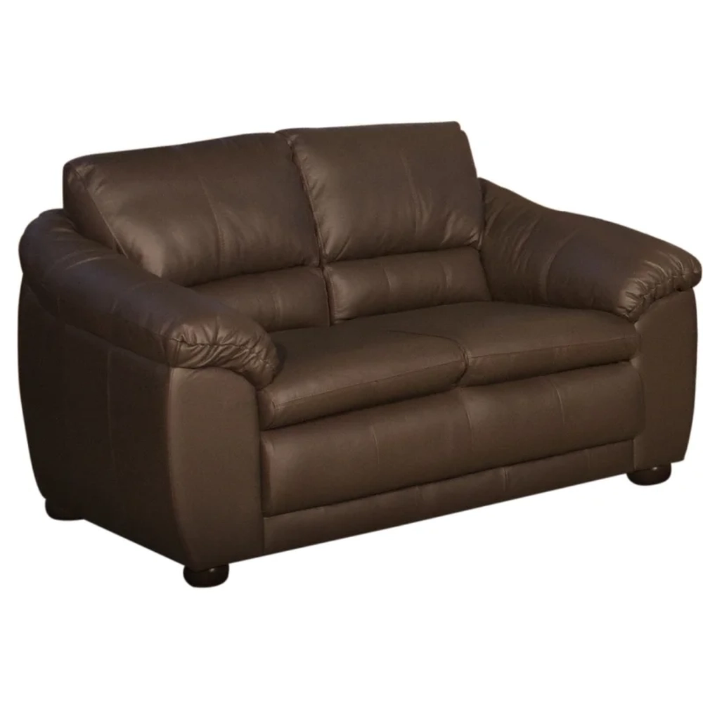 Sofá 2 Lugares Sala de Estar 155cm Veneza Couro Marrom - Scala Decor