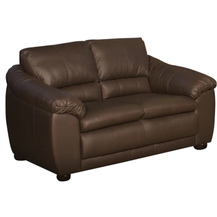 Sofá 2 Lugares Sala de Estar 155cm Veneza Couro Marrom - Scala Decor