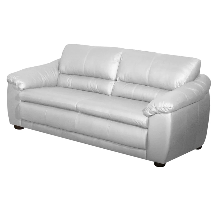 Sofá 3 Lugares Sala de Estar 200cm Veneza Couro Branco - Scala Decor