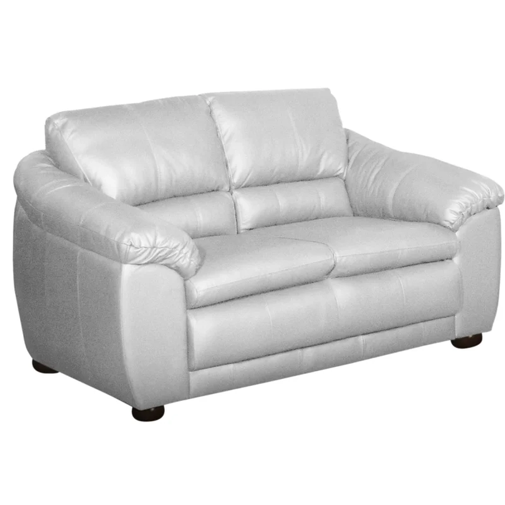 Sofá 2 Lugares Sala de Estar 155cm Veneza Couro Branco - Scala Decor