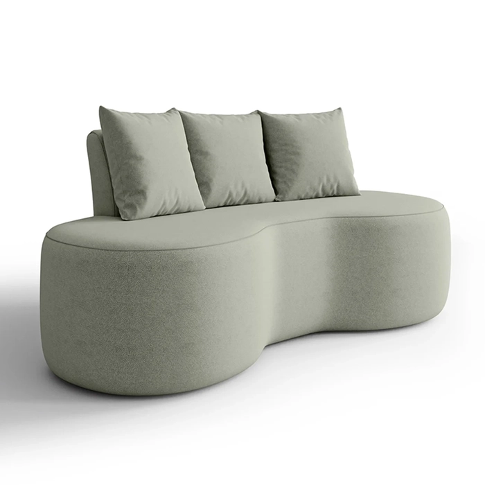 Sofá 2 Lugares 160cm Orgânico Viana B10 Bouclê Menta - Mpozenato