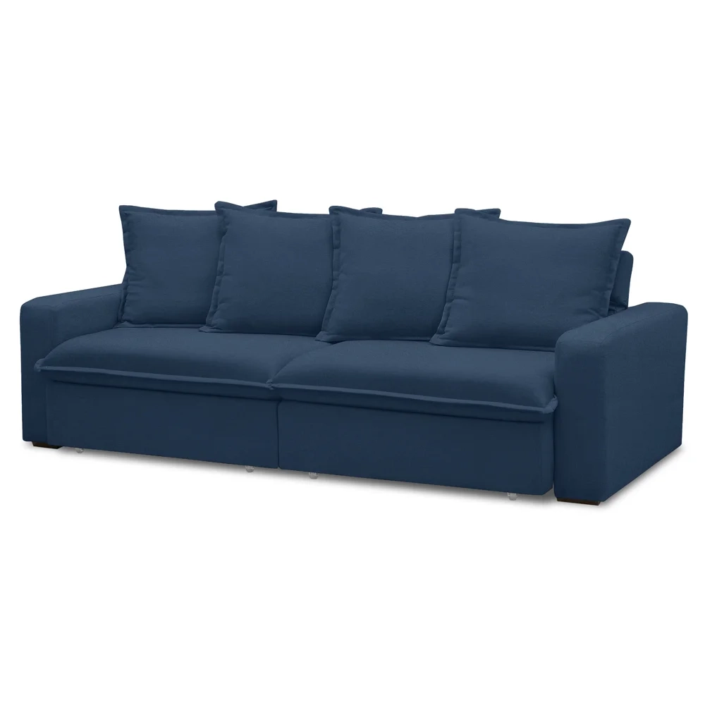 Sofá Retrátil Reclinável 3 Lugares 235cm Roma F05 Veludo Azul - Mpozenato