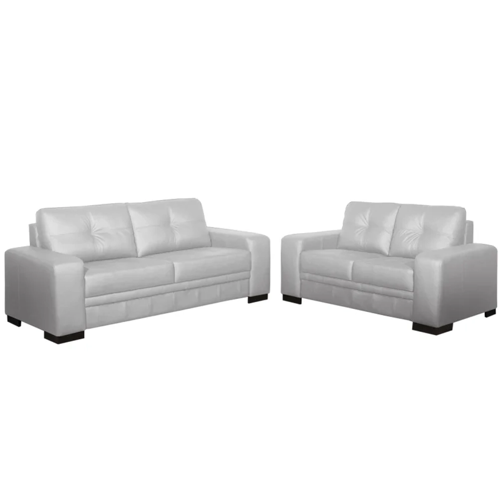 Sofá 2 e 3 Lugares Couro Sala Milano Branco  - Scala Decor
