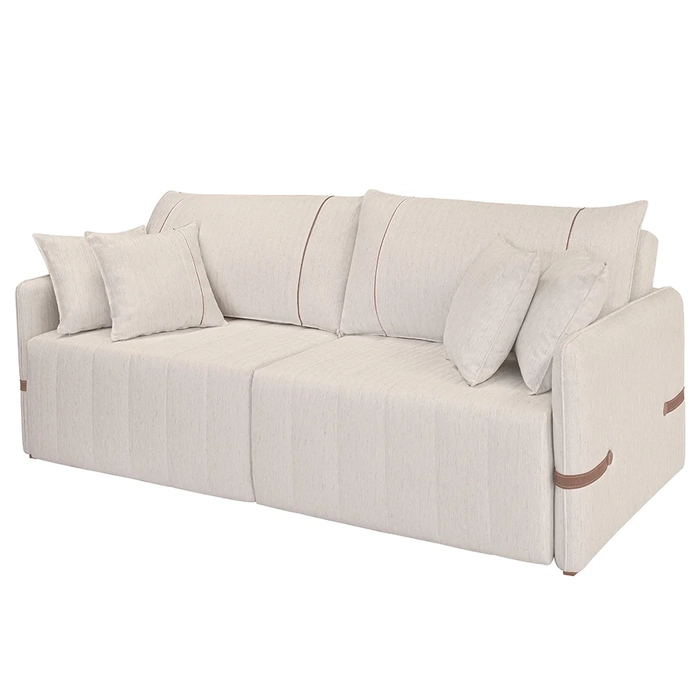 Sofá Cama Retrátil 220cm Essence D05 Linho Cru/Camel - Mpozenato