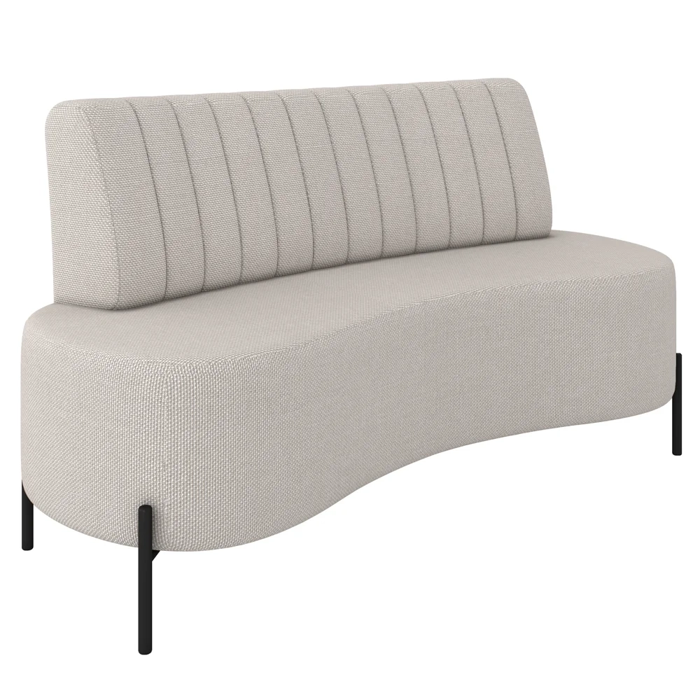 Sofá 2 Lugares 135cm Pés Aço Preto Tamar Z08 Linho Areia - Mpozenato