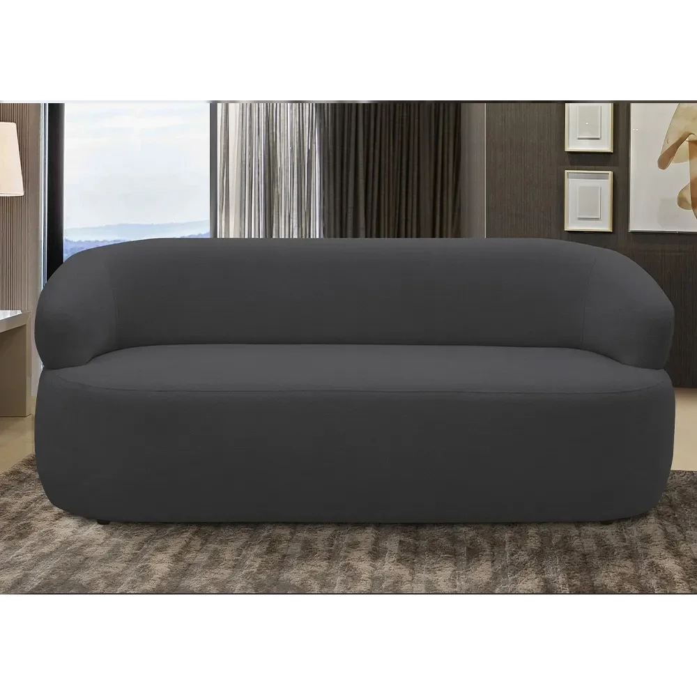 Sofá 2 Lugares Living Orgânico Sala de Estar 140cm Conka F05 Boucle Grafite - Mpozenato