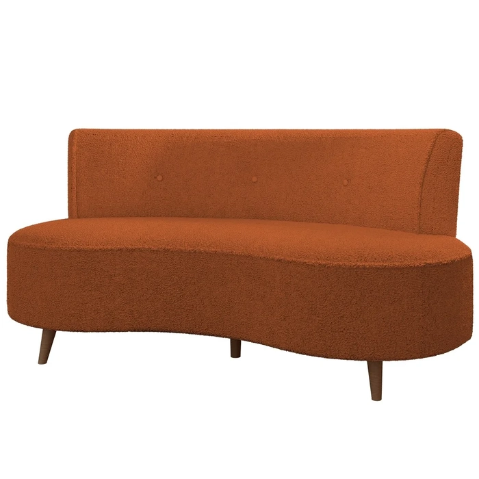 Sofá 2 Lugares para Sala Living 135cm Pés Palito Korah Z08 Boucle Terracota - Mpozenato