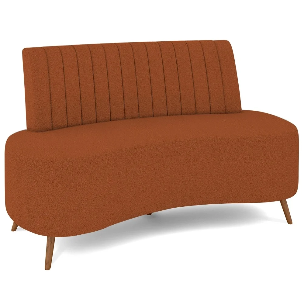 Sofá 2 Lugares para Sala Living 160cm Pés Palito Tamar Z08 Boucle Terracota - Mpozenato