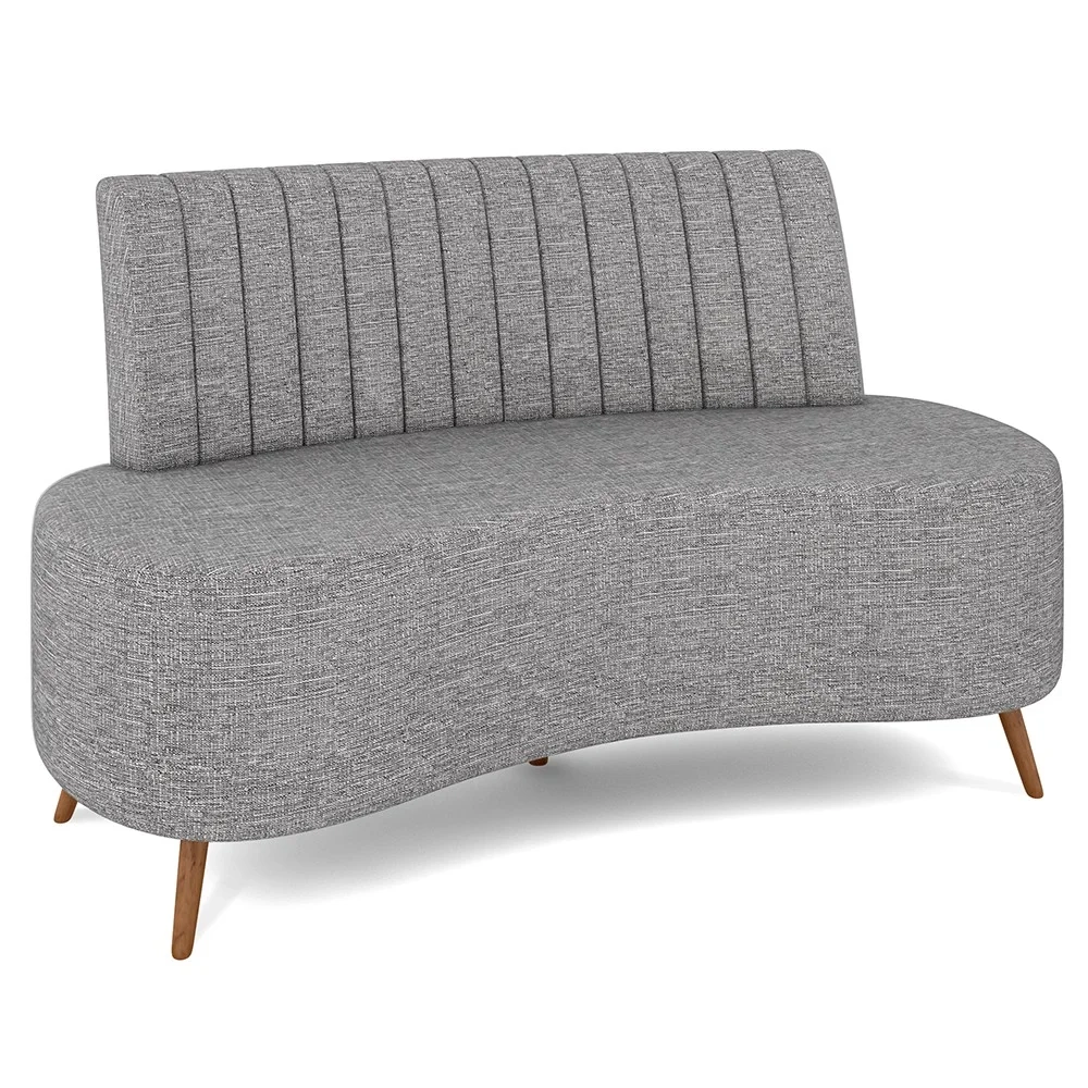 Sofá 2 Lugares para Sala Living 160cm Pés Palito Tamar Z08 Linho Cinza - Mpozenato