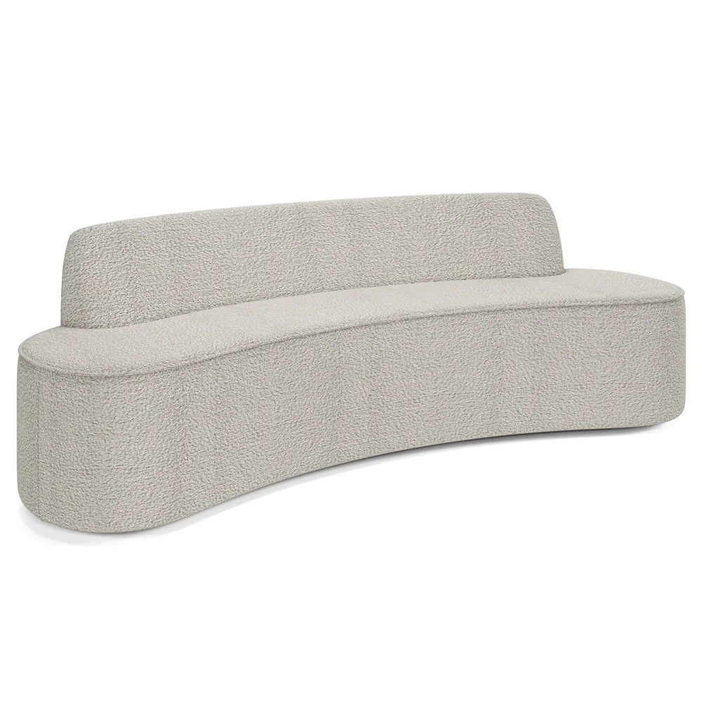 Sofá 2 Lugares para Sala de Estar Living 150cm Koane D06 Boucle Creme - Mpozenato