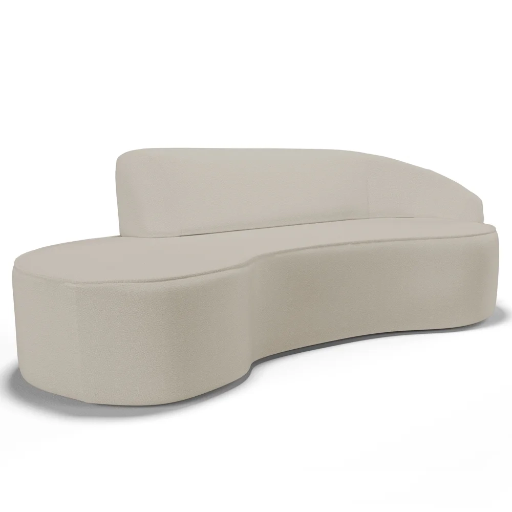 Sofá Living 3 Lugares 210cm Braço Direito Mozart D06 Sintético Bege - Mpozenato