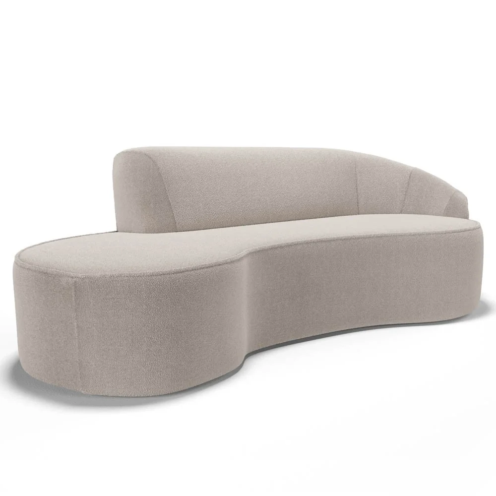 Sofá Living 3 Lugares 260cm Braço Direito Mozart D06 Boucle Bege - Mpozenato