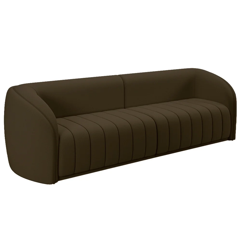 Sofá Living Decorativo 3 Lugares 292cm Meris Z32 Veludo Marrom - Mpozenato