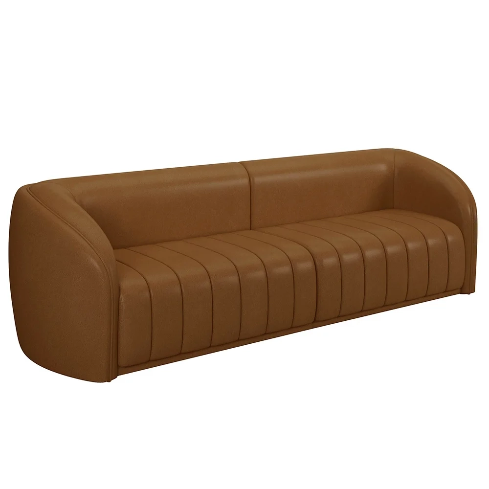 Sofá Living Decorativo 3 Lugares 292cm Meris Z32 Sintético Caramelo - Mpozenato