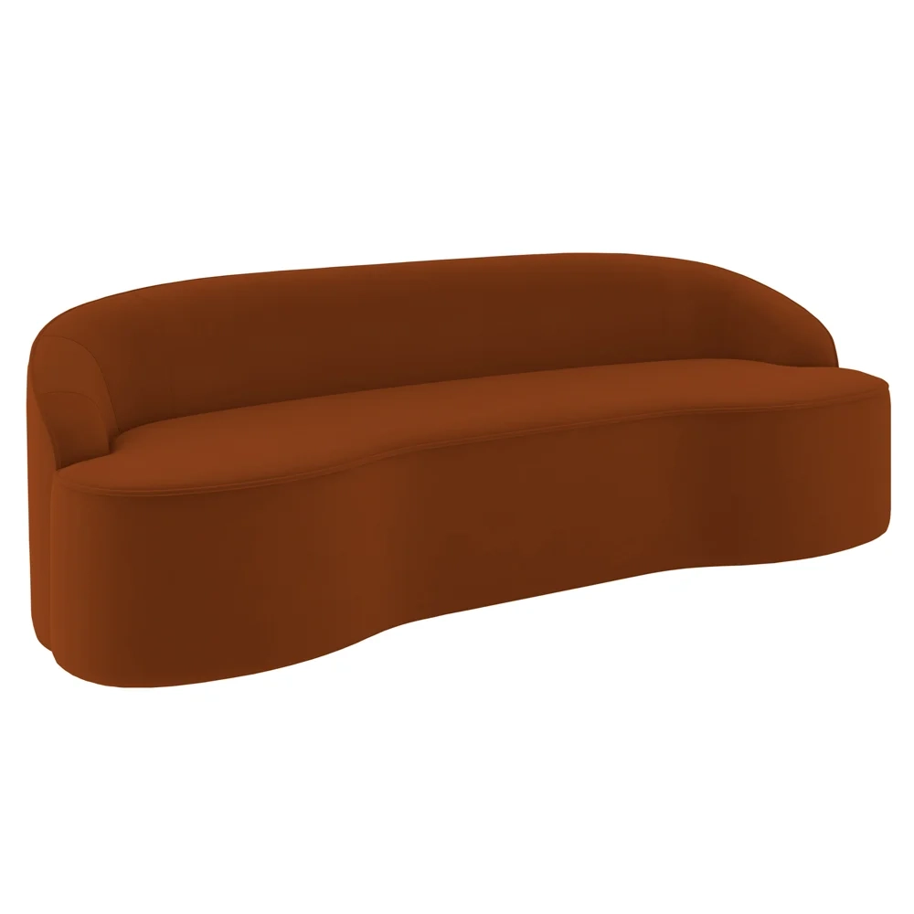 Sofá 3 Lugares para Sala de Estar Living 180cm Theo D06 Veludo Laranja - Mpozenato 